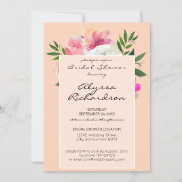 Invitación Ducha de novia floral rosa y blanca - 2B rosa