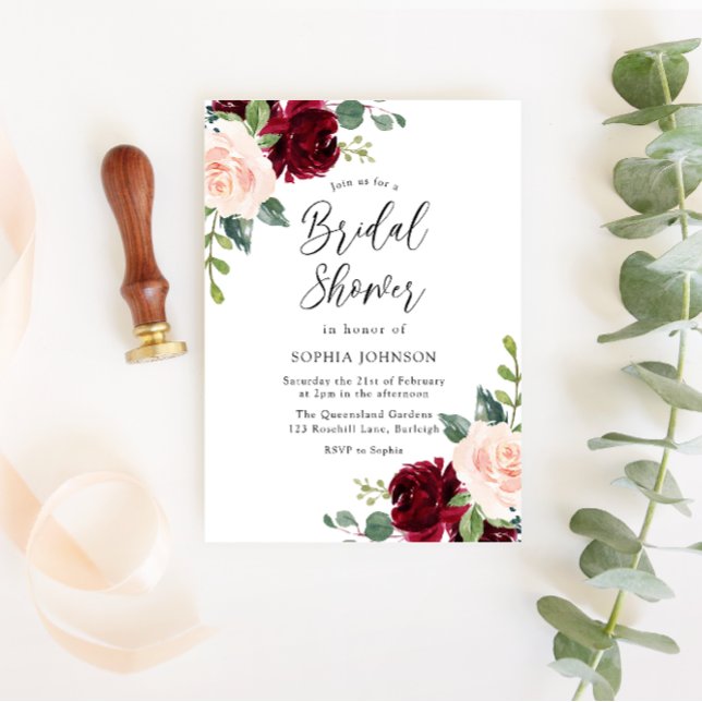Invitación Ducha de novia floral Rubor Floral (Subido por el creador)