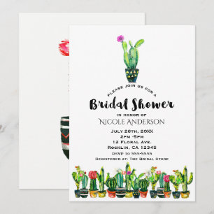 Invitación Ducha de Novia Floral Rústica del Suroeste con Cac