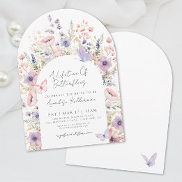 Invitación Ducha de Novia Floral Silvestre Mariposa