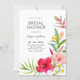 Invitación ducha de novia floral tropical