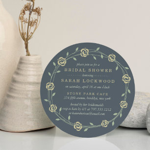 Invitación Ducha de novia floral verde amarilla y sabrosa