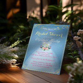 Invitación Ducha de novia Floral Vestido de novia Rando de di