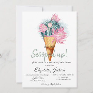 Invitación Ducha de Novia Flores de Cactus de Helado