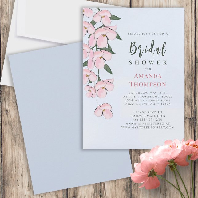 Invitación Ducha de novia Flores de cerezo rosa (Subido por el creador)
