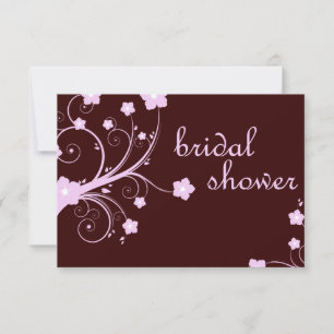 Invitación ducha de novia : flores rosas