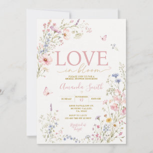 Invitación Ducha de Novia Flores Silvestres en Flor Mariposa