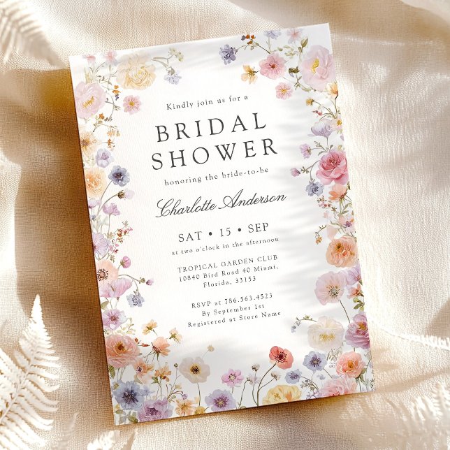 Invitación Ducha de Novia Flores Silvestres Modernas (Subido por el creador)