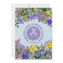 Ducha de novia Flores silvestres Monograma Floral