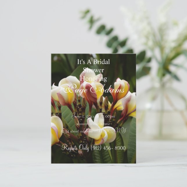 Invitación Ducha de novia Frangipani (Anverso de pie)