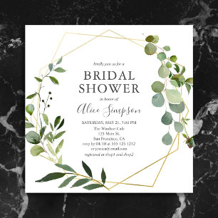Invitación Ducha de Novia Garden Greenery Eucalipto