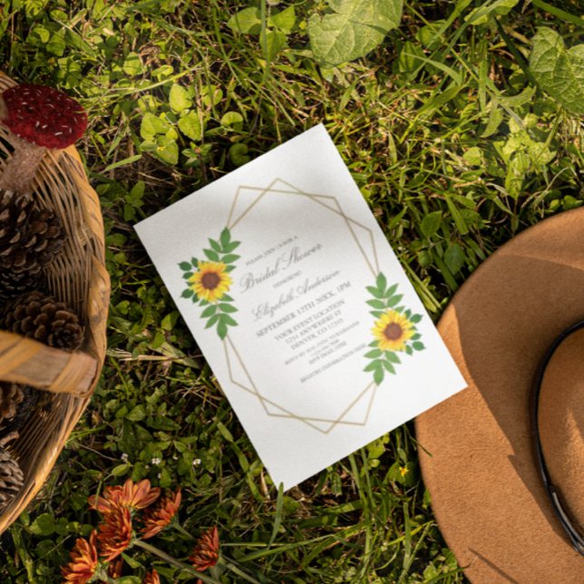 Invitación Ducha de novia geométrica de girasol (Subido por el creador)