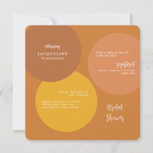 Invitación Ducha de novia geométrica de terracota contemporán
