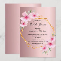 Ducha de novia geométrica en floros rosas de Rubor