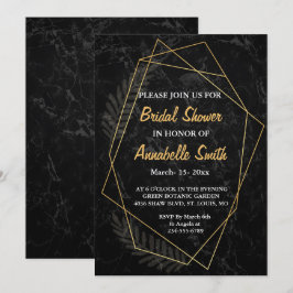 Invitación Ducha de novia geométrica en mármol falso