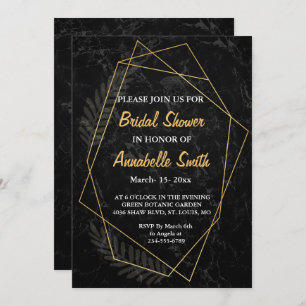 Invitación Ducha de novia geométrica en mármol falso