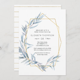 Invitación Ducha de novia geométrica eucaliptus
