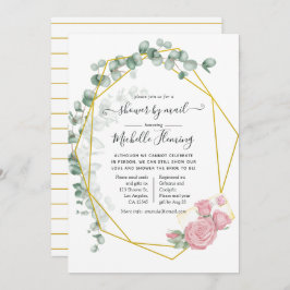 Invitación Ducha de novia geométrica Eucalyptus por correo