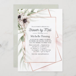 Invitación Ducha de novia geométrica floral de Eucalyptus por