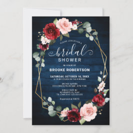 Invitación Ducha de novia geométrica floral Rubor de la Marin