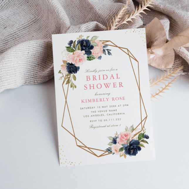 Invitación Ducha de novia geométrica ruidosa y floral (Subido por el creador)