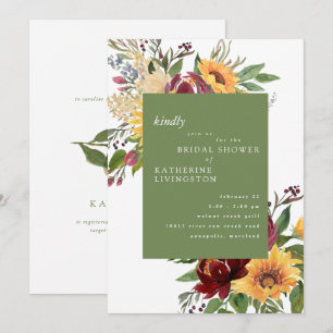 Invitación Ducha de Novia Girasoles Soleados Coloridos de la