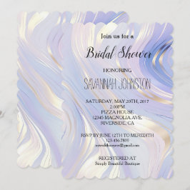 Invitación Ducha de Novia Glam Lavanda Dorada