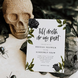 Invitación Ducha de novia gótica blanca hasta la muerte
