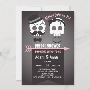 Invitación Ducha de novia gótica de Halloween personalizada d