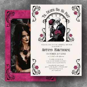 Invitación Ducha de novia gótica rosa hasta la muerte Foto