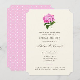 Invitación Ducha de Novia Grandmillennial con Hortensia Rosa