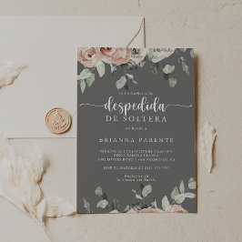 Invitación Ducha de novia gris rosa rosa rosa española