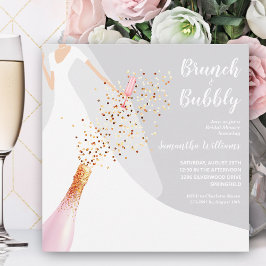 Invitación Ducha de novia grisácea brunch