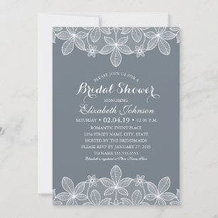 Invitación Ducha de novia grisácea y elegante