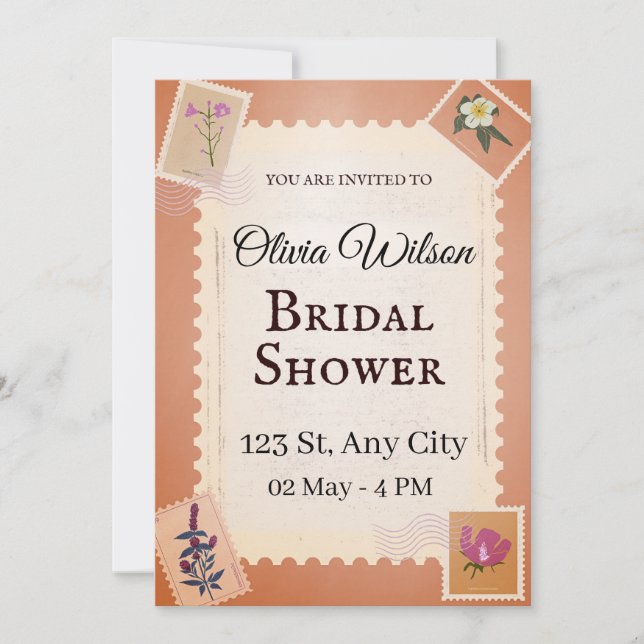 Invitación Ducha de novia Groovy (Anverso)
