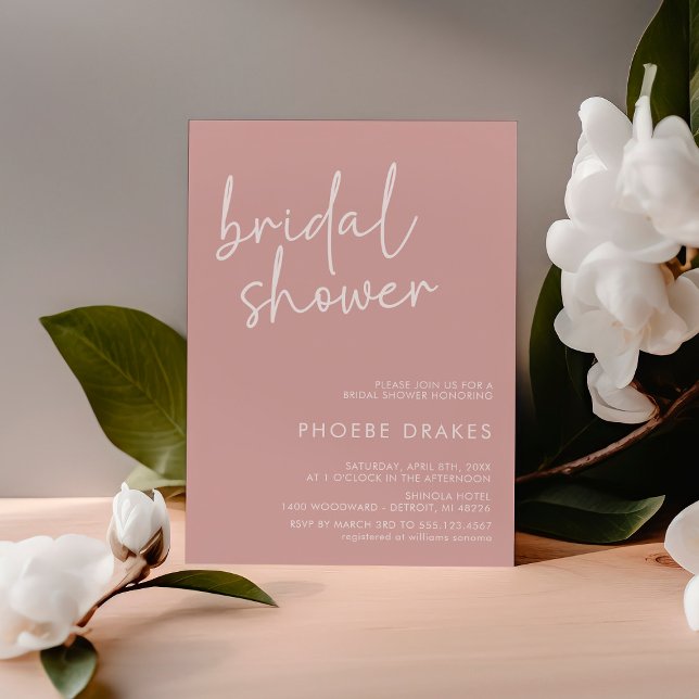 Invitación Ducha de novia guion Minimalista rosado (Subido por el creador)