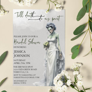 Invitación Ducha de Novia Halloween La Novia de Frankenstein