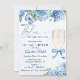 Invitación Ducha de Novia Hortensia Azul