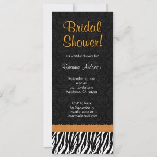 Invitación Ducha de novia impresa en dorado blanco negro V09
