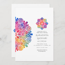 Invitación ducha de novia india Rainbow Mandala