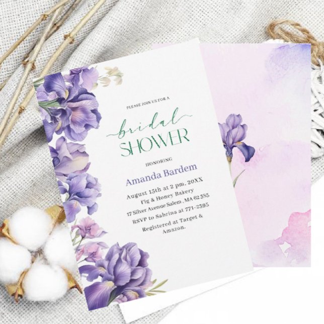 Invitación ducha de novia IRIS FLOWER Watercolor (Subido por el creador)