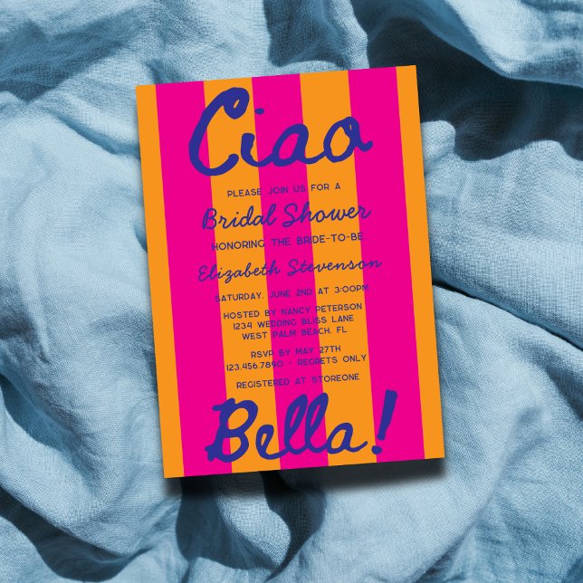 Invitación Ducha de novia italiana con crema de sol a mano br (Subido por el creador)