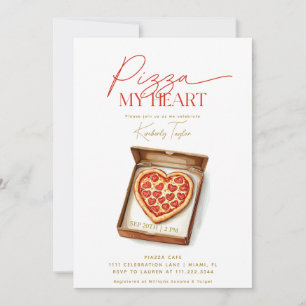 Invitación Ducha de Novia Italiana Pizza My Heart