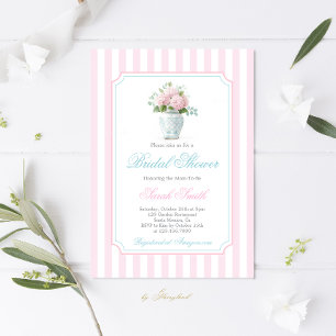 Invitación Ducha de Novia Jarrón Azul Grandmillennial