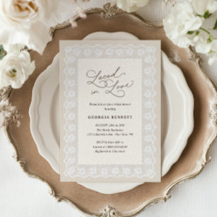 Invitación Ducha de Novia Laced in Love Suave y Neutral