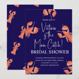 Invitación Ducha de Novia Langosta Principal Acuarela