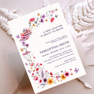 Invitación Ducha de Novia Lavanda Flor Silvestre Nuevo Capítu