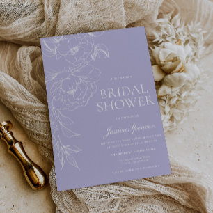 Invitación Ducha de Novia Lavanda Vintage