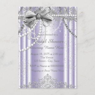 Invitación Ducha de Novia Lavanda y Perla Gris