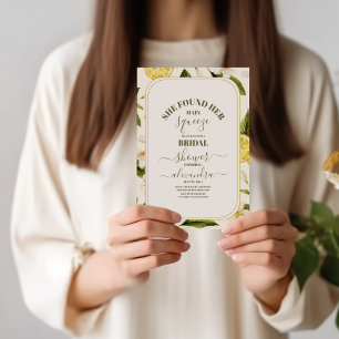 Invitación Ducha de novia limón Encontró su apriete principal